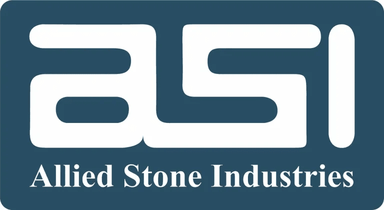Logo of Allied Stone Industries featuring stylized white initials "ASI" on a blue background, with the name "Allied Stone Industries" written below in serif font.